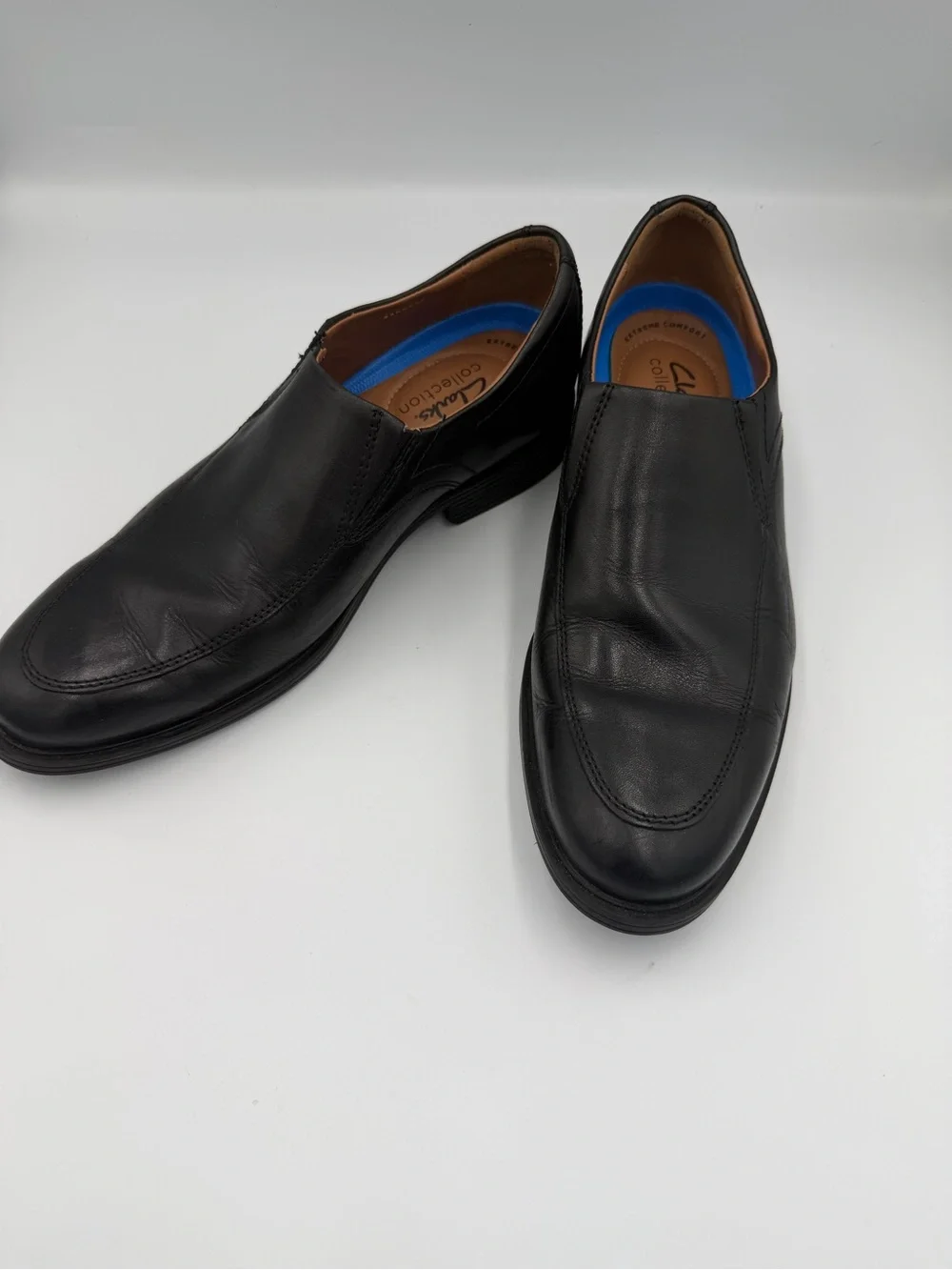Clarks Black Slip-On Leather Loafers for Men